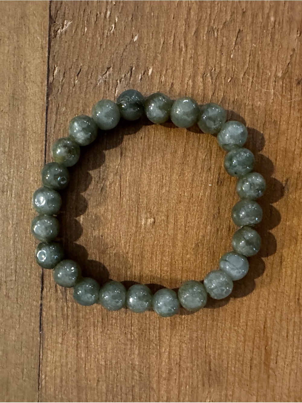 Green Beaded Stretch Bracelet - Unbranded